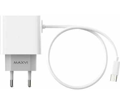 АККУМУЛЯТОРЫ И ЗАРЯДНЫЕ УСТРОЙСТВА MAXVI CHL-242M 2.4A, with microUSB cable, 2хUSB, цвет: белый