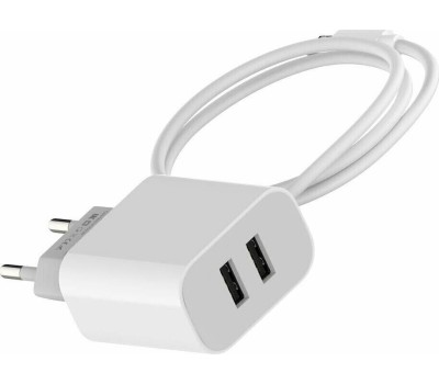 АККУМУЛЯТОРЫ И ЗАРЯДНЫЕ УСТРОЙСТВА MAXVI CHL-242M 2.4A, with microUSB cable, 2хUSB, цвет: белый