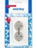 Розетка SMARTBUY (SBE-03w-16-S2-1Z) Юпитер, 2-местная, белый