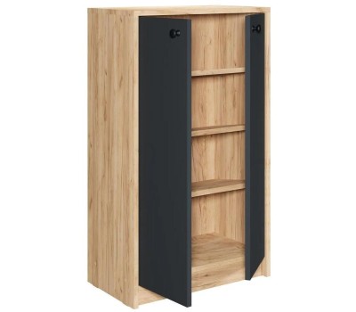 Тумба для обуви МЕБЕЛЬ-КОМПЛЕКС РИНО Тумба для обуви высокая Дуб золотой крафт/Антрацит (1 кор.)