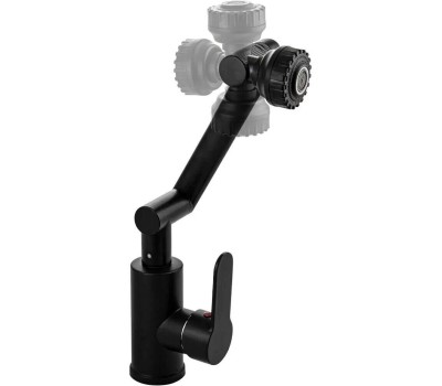 Смеситель для кухни BRIMIX 5903 Смеситель для кухонной мойки и раковины , шаровый, из высокопрочного пластика АБС , поворотный излив и аэратор, цвет ЧЕРНЫЙ.