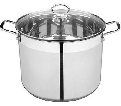 MALLONY Кастрюля CULINARIA, объем 12,9 л, из нерж стали с крышкой жаропрочного стекла (105803)