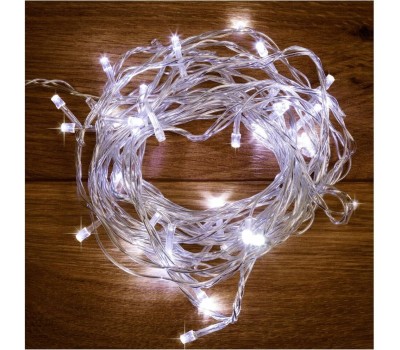 Гирлянда NEON-NIGHT (304-025) Гирлянда светодиодная универсальная 100 LED БЕЛЫЙ, 10 м, прозрачный ПВХ, с контроллером