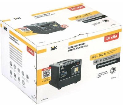 IEK Стабилизатор напряжения Hub 10кВА однофазный черный (IVS21-1-010-13)