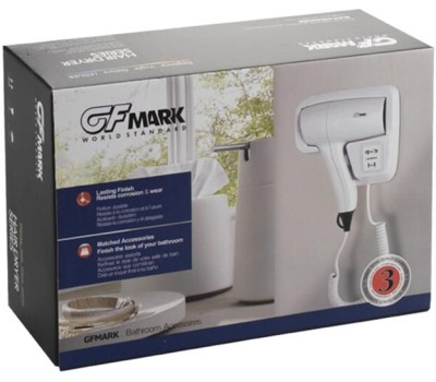 Аксессуары для ванной комнаты и туалета GFMARK 6813 Фен для волос в ванную комнату с боковым креплением, с розеткой, 1200W, черного цвета