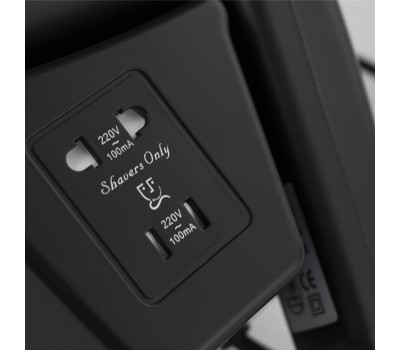 Аксессуары для ванной комнаты и туалета GFMARK 6813 Фен для волос в ванную комнату с боковым креплением, с розеткой, 1200W, черного цвета