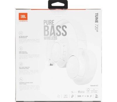 Наушники накладные беспроводные JBL WRL BT T 720 BT WHT