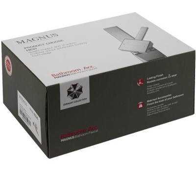 Смеситель МАГНУС 9226 Смеситель для ванны, короткий излив, шаровый, квадратный корпус, из нержавеющей стали марки 304, цвет САТИН