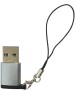 Переходник ATOM (31053) USB Type-C 3.1 - USB А 2.0, OTG, (гн/шт), серебряный