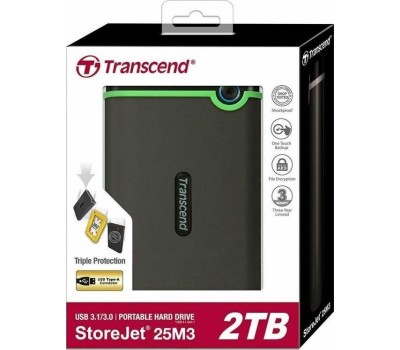 Внешний диск TRANSCEND 2ТБ Внешний диск HDD StoreJet 25M3 TS2TSJ25M3G, USB 3.0, зеленый