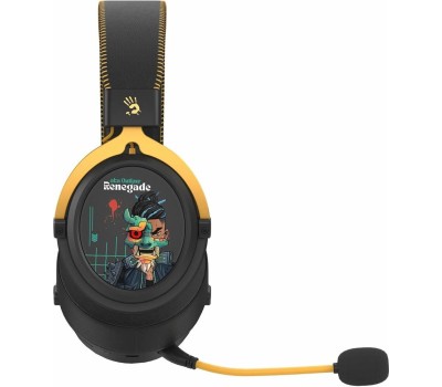 A4TECH Гарнитура игровая Bloody MR595 Renegade, для компьютера и игровых консолей, мониторные, Bluetooth/радио, черный / рисунок