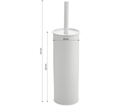 САНАКС - Ёрш для унитаза напольный, БЕЛЫЙ, эмаль, из нержавеющей стали 2315