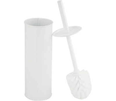 САНАКС - Ёрш для унитаза напольный, БЕЛЫЙ, эмаль, из нержавеющей стали 2315