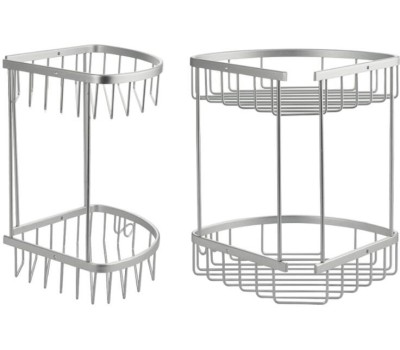 САНАКС - Полочка угловая, овальная, двойная, алюминиевая, матовая 75061