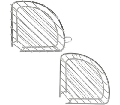 САНАКС - Полочка угловая, овальная, двойная, алюминиевая, матовая 75061