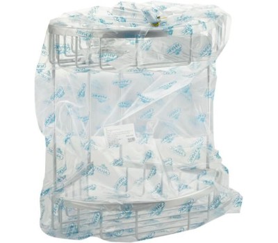 САНАКС - Полочка угловая, овальная, двойная, алюминиевая, матовая 75061