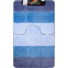 Коврики для ванной САНАКС 00124 Коврик в ванную Gold 01 двойной ГОЛУБОЙ (60х100+50х60)см 100% полиэстер, ворс 20мм