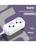Удлинитель BURO BU-PSL2.1/W 1.5м (2 розетки) белый (пакет ПЭ)