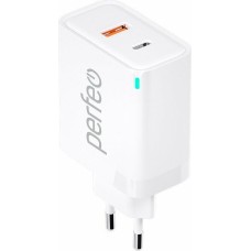 Сетевое зарядное устройство PERFEO (I4654) USB-A+TYPE-C, GaN, 45W, белый