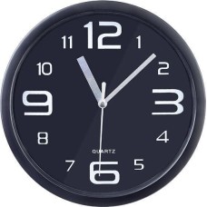 Часы PERFEO (PF_C3042) PF-WC-001 (С1), круглые д. 20 см, чёрный корпус / чёрный циферблат