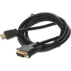 BURO Кабель аудио-видео HDMI (m)/DVI-D (Dual Link) (m) 1.8м. позолоч.конт. черный (BHP RET HDMI_DVI18)