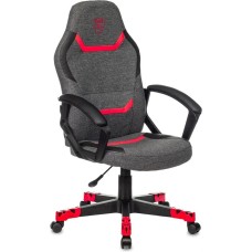 Кресло компьютерное игровое ZOMBIE Кресло игровое GAME 9, ткань/экокожа, до 120кг, серый/красный