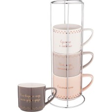 Набор кружек LEFARD НАБОР КРУЖЕК MODERN LINES, 370МЛ, 4 ШТ 13.3*9.5*8.5СМ 756-313