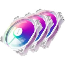 ALSEYE Вентилятор M120-PWA Kit 3шт, 120мм, 4-pin, 1700об/мин, 19.4 - 33.8 дБ, RGB, белый, Ret