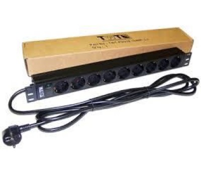 LANMASTER Блок распределения питания TWT-PDU19-16A9P-3.0 гор.размещ. 9xSchuko базовые 16A Schuko 3м