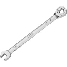 Ключ DENZEL Ключ комбинированный трещоточный, 7 мм, CrV, матовый хром 14701