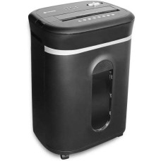 HELEOS Шредер УМ28-5 черный/серебристый (секр.P-5) фрагменты 12лист. 28лтр. скрепки скобы пл.карты CD