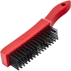 MATRIX Щетка зачистная шестирядная, закаленная прямая проволока с пластиковой ручкой 74816