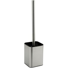 САНАКС - Ёрш для унитаза напольный, матовая нержавеющая сталь + чёрный пластик 22071