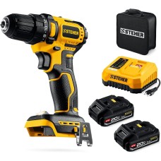 STEHER 20 В, 45 Н·м, 2 АКБ LMS (2 А·ч), бесщеточная дрель-шуруповерт, сумка (CB-45-22)