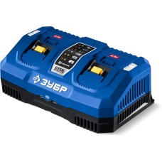 ЗУБР Turbo CHARGE, 20 В, 2 порта, 2 х 9 А, зарядное устройство для LMS АКБ, ПРОФЕССИОНАЛ (TC-20-2)