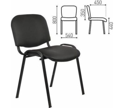 Стул OLSS стул ИЗО черный обивка - кож.зам. рама окрашенная черной порошковой краской