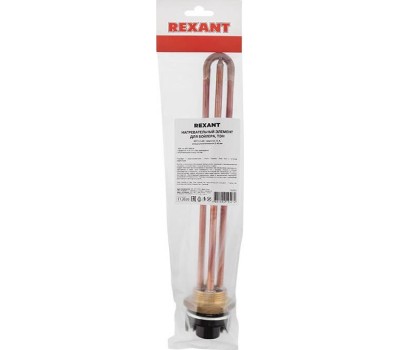 Тэн REXANT (70-0353) ТЭН RDT 3,0 КВТ НАГРЕВАТЕЛЬНЫЙ ЭЛЕМЕНТ ДЛЯ БОЙЛЕРА, ТЕРМОСТАТ 15 A, КОЛЬЦО УПЛОТНИТЕЛЬНОЕ D 42 ММ