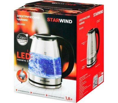 Чайник электрический STARWIND SKG2050 (1,8л. стекло)