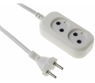 Удлинитель BURO BU-PSL2.1/W 1.5м (2 розетки) белый (пакет ПЭ)