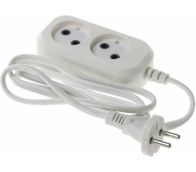 Удлинитель BURO BU-PSL2.1/W 1.5м (2 розетки) белый (пакет ПЭ)