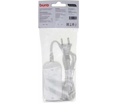 Удлинитель BURO BU-PSL2.1/W 1.5м (2 розетки) белый (пакет ПЭ)