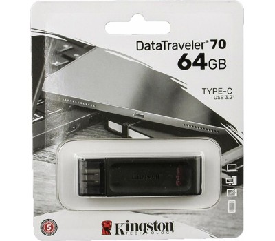 KINGSTON Флэш-накопитель USB-C 3.2 64GB DT70/64GB