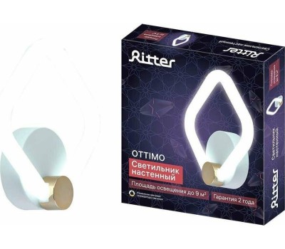 Светильник настенный светодиодный бра RITTER 51614 3 OTTIMO 20Вт белый/золото