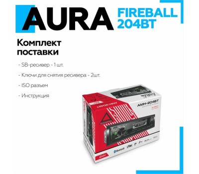 Автомагнитола AURA FIREBALL-204BT USB/SD ресивер