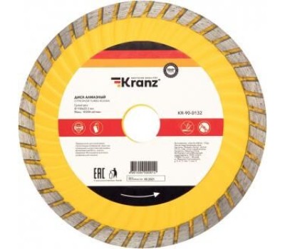 Диск алмазный KRANZ (KR-90-0133) Диск алмазный отрезной Turbo волна 180x22,2x2,2x10мм