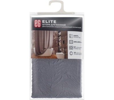 Штора для ванной ЕГ (546) ELITE Штора для ванной Платиновый