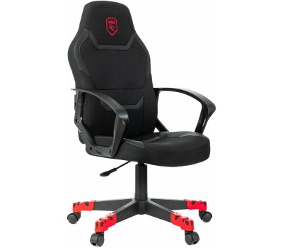 мебель ZOMBIE Кресло игровое 100 черный ткань/эко.кожа крестов. пластик пластик черный