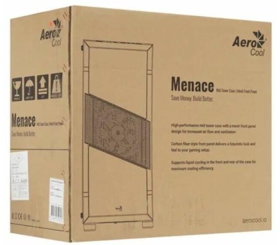 Корпус для ПК AEROCOOL Корпус ATX Menace Saturn FRGB-G-BK-v1, Midi-Tower, без БП, черный [menace frgb-g-bk-v1]