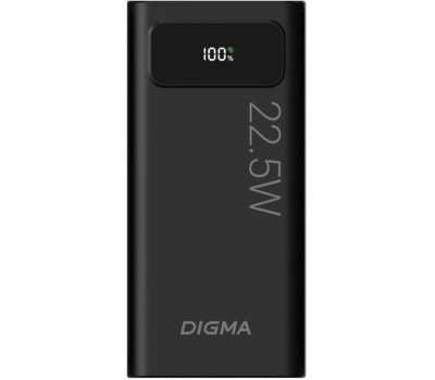 DIGMA Мобильный аккумулятор DGPF20A 20000mAh QC3.0/PD3.0 22.5W 3A 2xUSB-A/USB-C черный (DGPF20A22PBK)