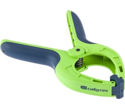 Струбцина СИБРТЕХ Струбцина клещеобразная 3-3/16, пластиковый корпус, двухкомпонентные рукоятки, усиленная пружина, 82 мм 20788